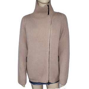 Nicole Farhi RibbedKnit AlpacaWool CardiganSweater